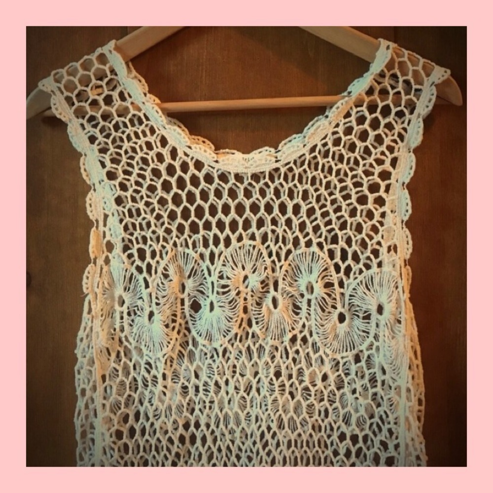 White crochet cover up